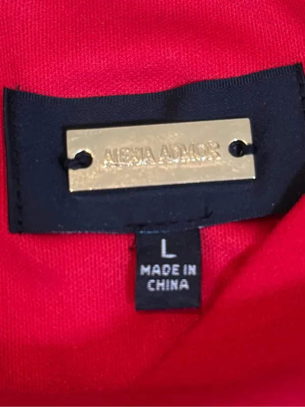 Alexia Admor Red Bow Sheath Dress Wedding Guest Holiday Cocktail Career Gala L - Image 7