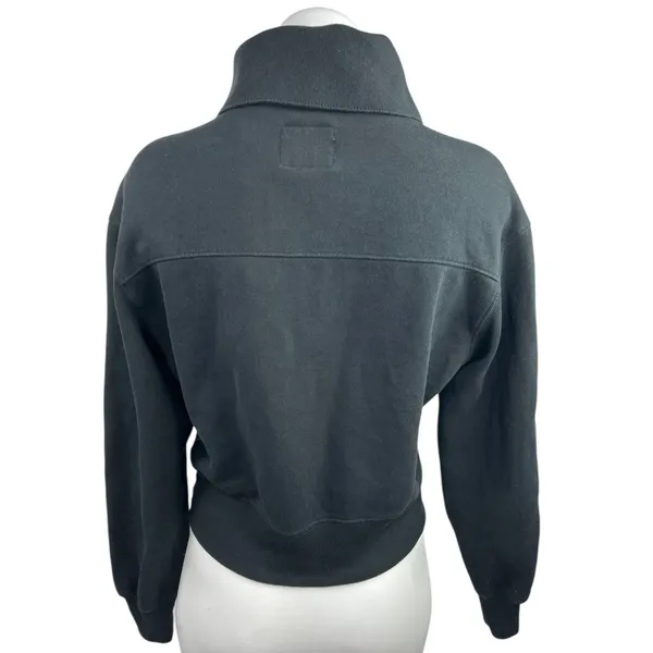 Abercrombie & Fitch Black Half Zip Soft Collared Pullover Sweatshirt Top Size XS - Image 2