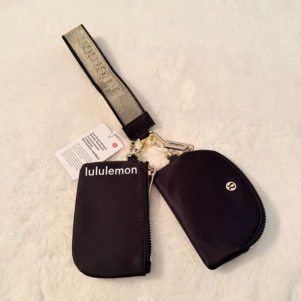 Lululemon Dual Pouch Wristlet Black Gold - Image 4