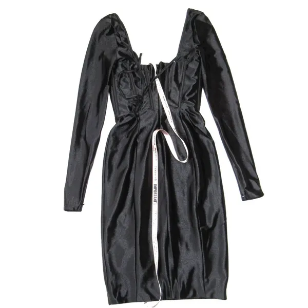 NWT House Of CB Grazia in Black Disco Satin Corset Fitted Mini Dress S Plus Cup - Image 12
