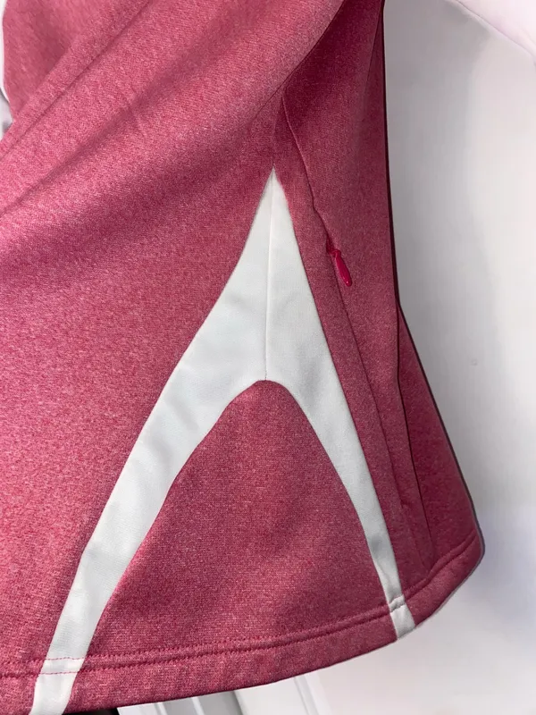 The North Face Pink White Colorblock Full Zip Fleece Jacket L - Image 8