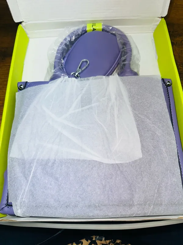 MILANCHIVA Purple Quilted Handbag with Pouch NWT - Image 2