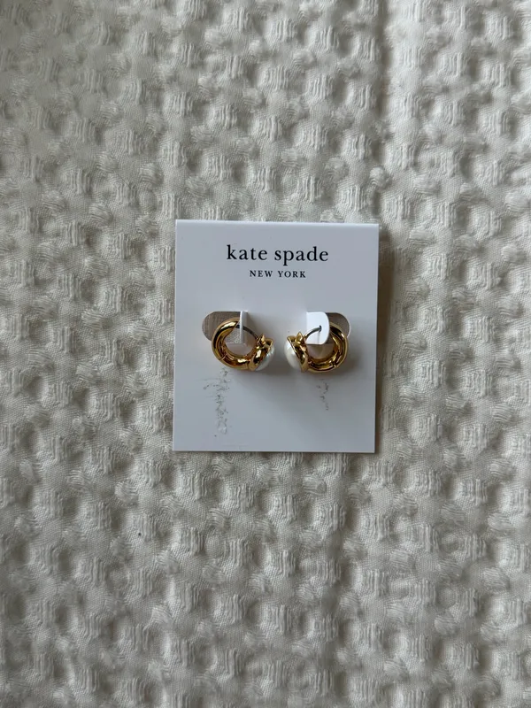 Kate Spade Gold Heart Earrings - Image 3