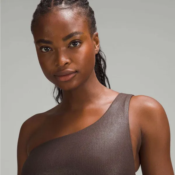 Lululemon Align Asymmetrical Rib Bra C/D *Shine in Espresso Size 8 NWT - Image 4