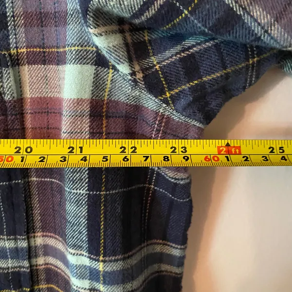 Aerie Blue Purple Plaid Button Down Shirt Western Boho Loungewear Women Medium - Image 8