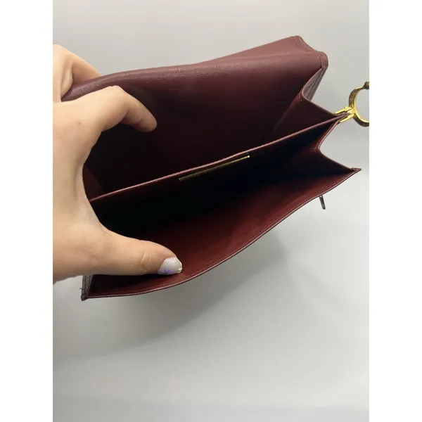 Cartier Vintage Must De Cartier Flap Bag Pouch No Strap Bordeaux - Image 10