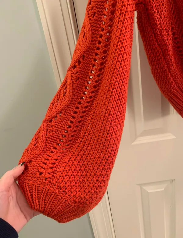 Boutique Red Knit Sweater Size L - Image 4