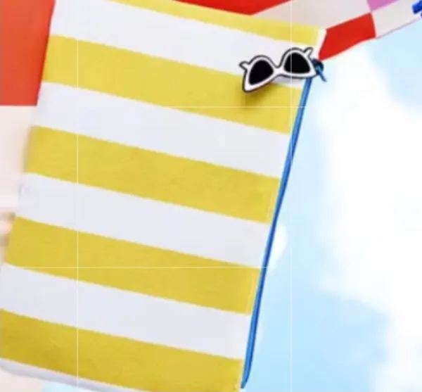ipsy Ipsy Yellow & White Striped Cosmetic Glam Bag - Image 4