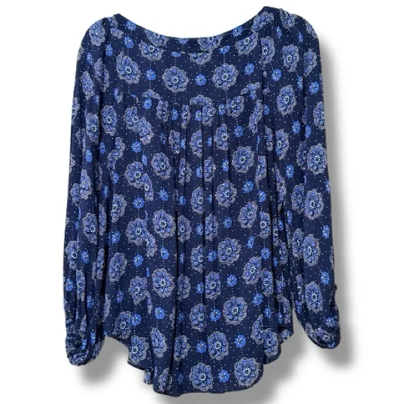 Maeve by Anthropologie size 4 Boswell v-neck blouse 3/4 balloon sleeves dotted - Image 4