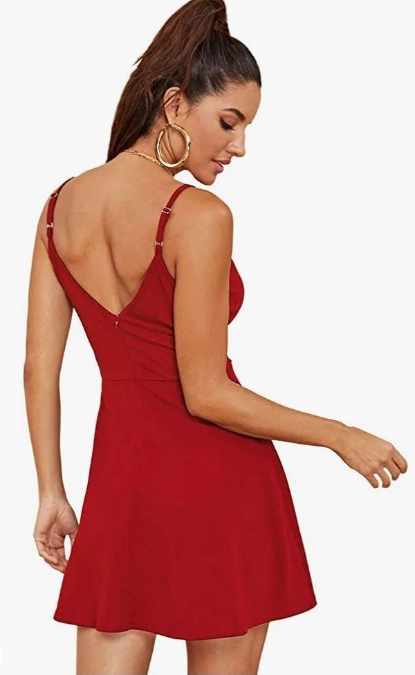 Amazon Red Spaghetti Strap Dress - Image 6