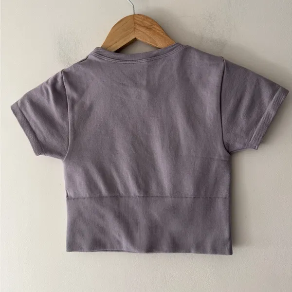 Aerie Offline Sidewalk Seamless Purple Lilac‎ Crop Top Tee - Image 5