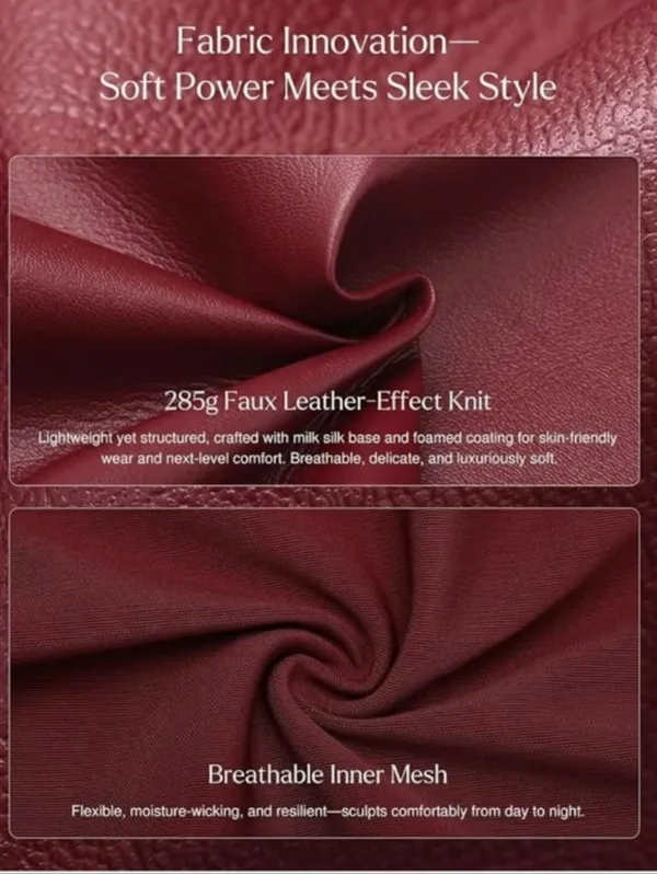 NWT Popilush Sleeveless Faux Leather Mock Neck Tank Top Bodysuit Maroon - Image 5