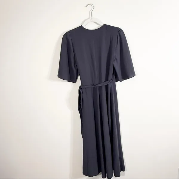 Aritzia Wilfred Allie Wrap Dress Dark Gray Small - Image 3