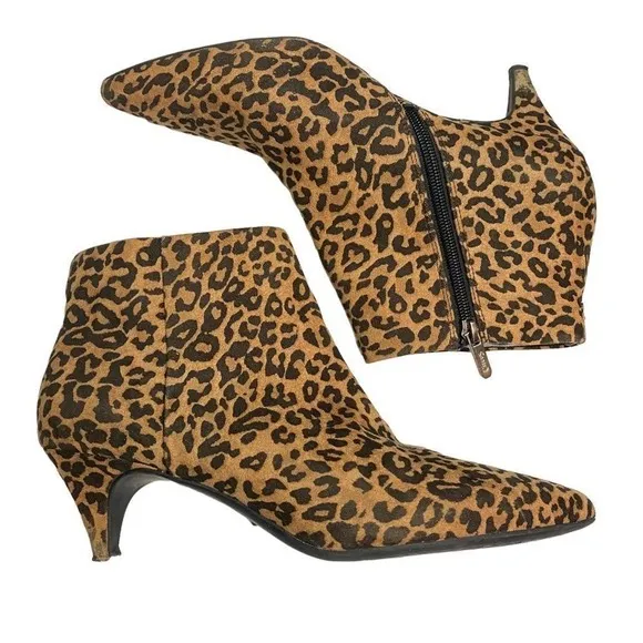 CIRCUS Sam Edelman KIRBY Animal Print Kitten Heel Sz 8 Ankle Booties NEED REPAIR - Image 3