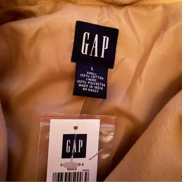 Gap Y2K Double Breasted Jacket Tan Corduroy Size‎ L NEW Deadstock - Image 3
