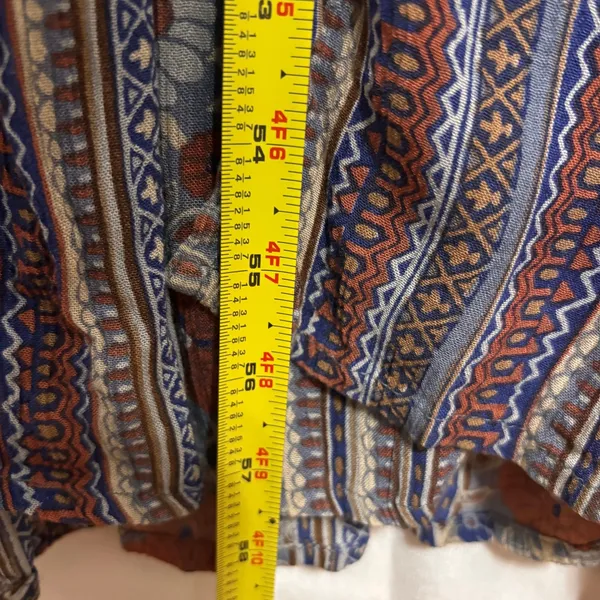 Patrons of Peace Maxi Dress Womens S Blue Floral Faux‎ Wrap Festival Boho - Image 12
