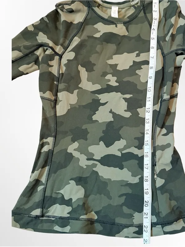Lululemon It’s Rulu Run Long Sleeve Shirt | Olive Camo | Size 2 - Image 7