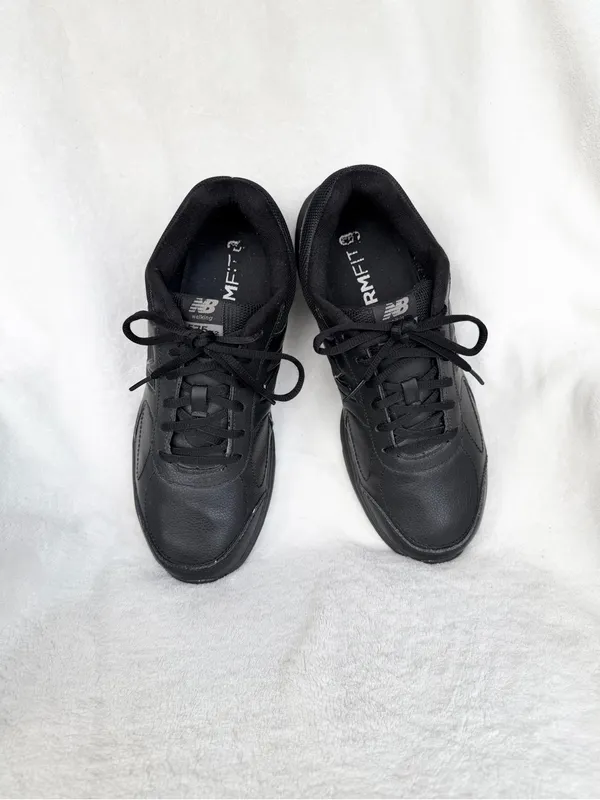 New Balance Womens 575 Athletic Shoes Size 10 Black Leather WW575BL2 Walking - Image 2