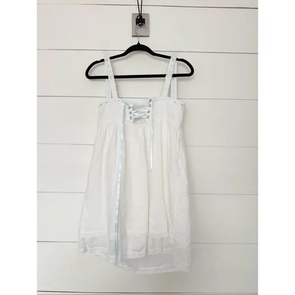 Strangers & Lovers Women’s Medium White Corset Back Sweetheart Neckline Dress - Image 5