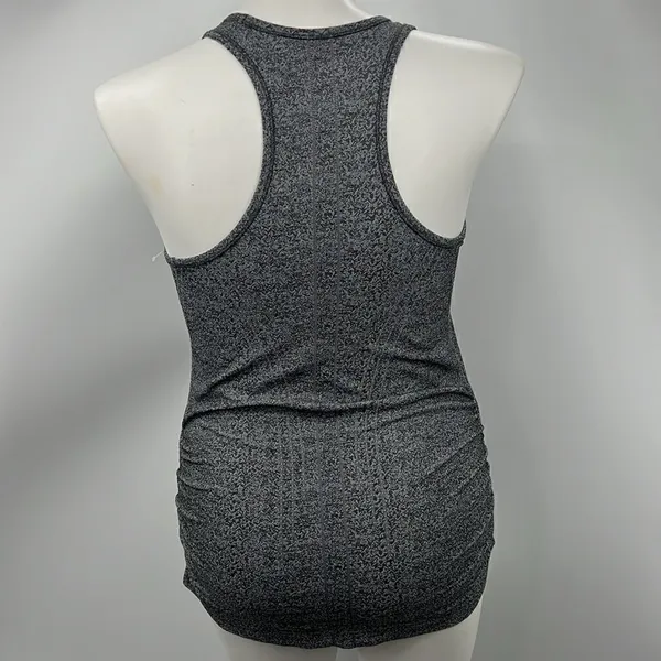 Athleta charcoal gray nylon ruched racerback tank large - Image 3