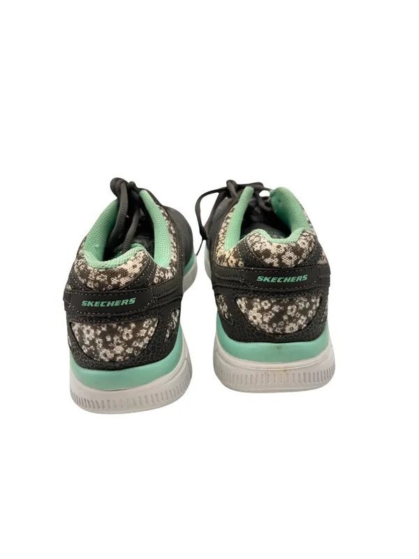 Skechers 9 Womens Athletic Shoes Snake Print Gray & Mint Green - Image 7