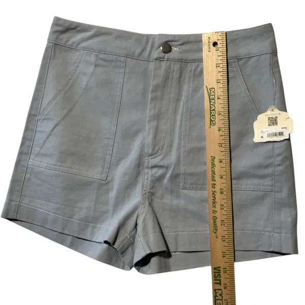 Altar'd State Women's M Blue Chino High Rise Shorts Casual Classic Cotton Summer - Image 8
