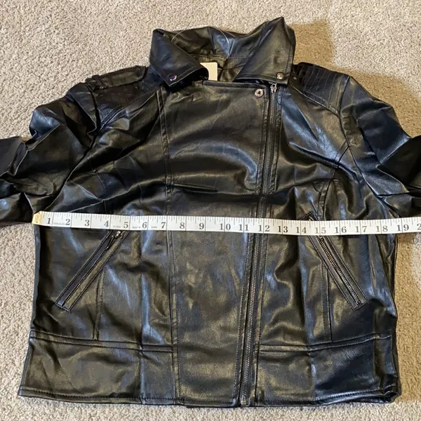 Women’s Black Faux Leather Jacket XL Lil Peep NWT - Image 6