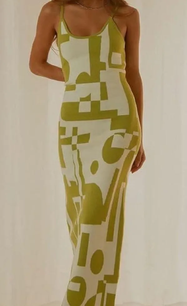 Print Maxi Dress White - Image 6
