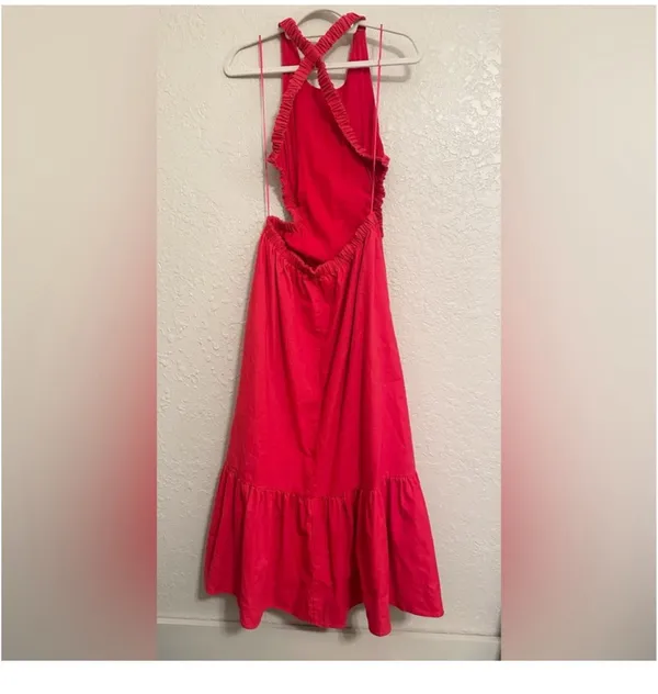 ASTR The Label dress size large red linen cotton blend - Image 4
