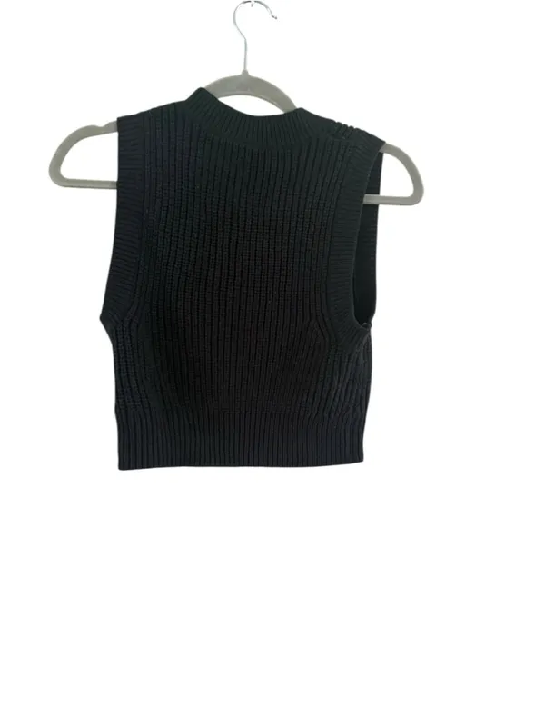 Women's H&M Black V-Neck Knit Sweater Vest Size XS - Image 3