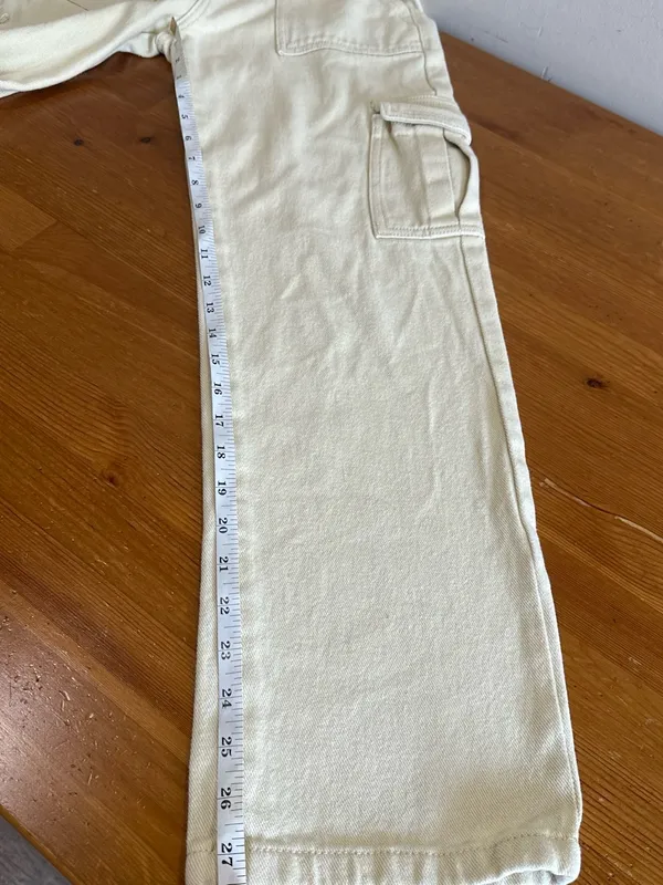 Princess Polly. Cargo jeans 100% Cotton Size 2 Cargo Utility Light yellow - Image 7