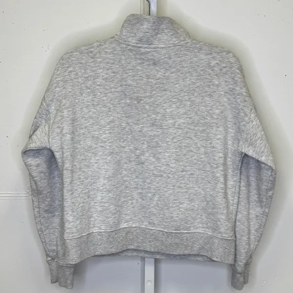 Hippie Rose Heather Gray Quarter Snap Mock Neck Sweatshirt‎ Medium Athleisure - Image 3
