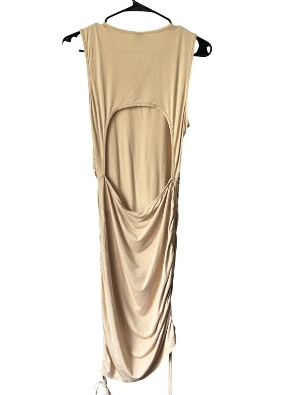 Shein Women's Crew Neck Scrunge Side Sleeveless Dress - Image 3
