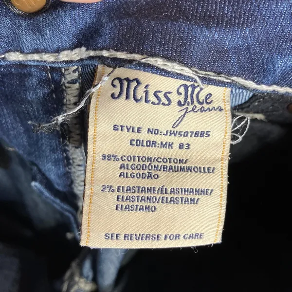 Miss Me‎ boot cut jeans women's size 28 distressed western cowgirl bling - Image 9