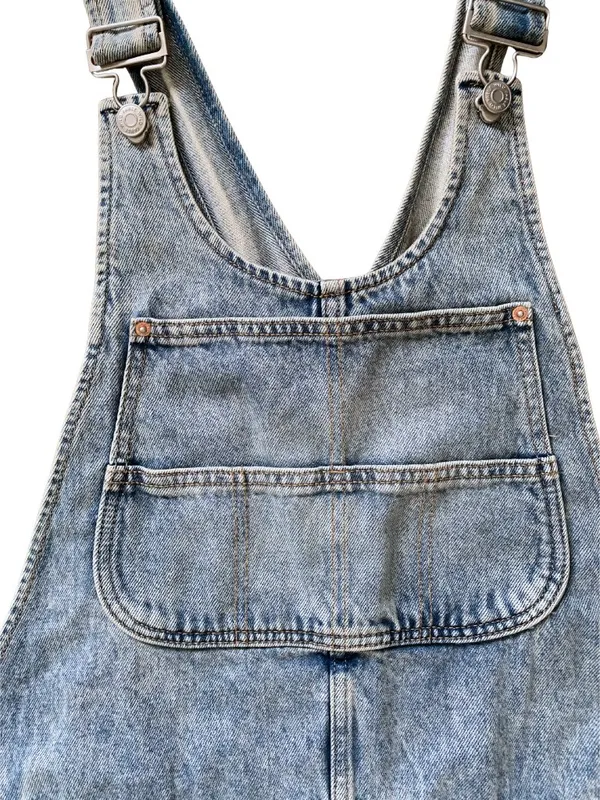 NWT Wild Fable Light Wash Denim Mini Skirtall Overall Dress - Image 7