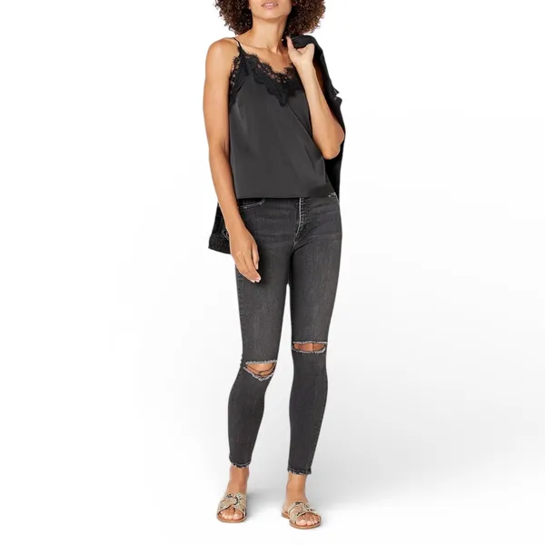 The Drop Natalie Top‎ Black Lace Trim Cami Women's Size L - Image 5