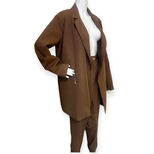 Pretty Little Thing Elegant Brown Oversized suit jacket Pantsuit - Image 7
