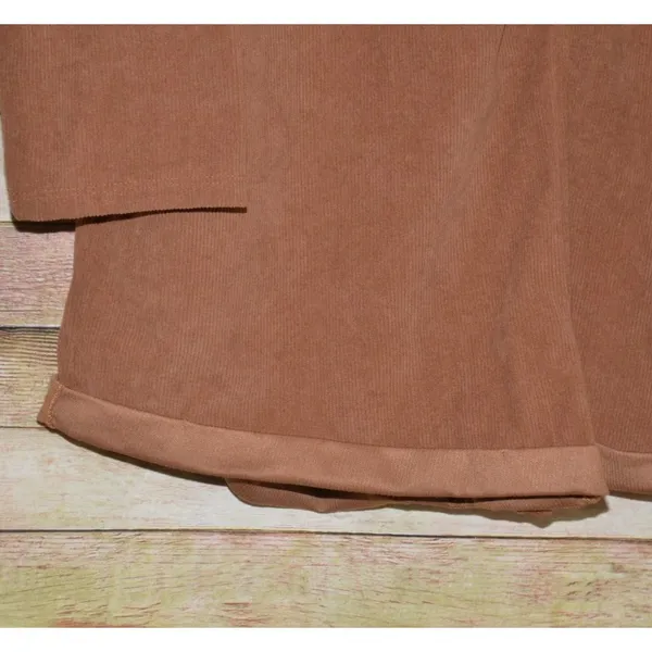 NWT Bucket List Brown Corduroy Shorts Romper Ladies Size L Button Front Casual - Image 5