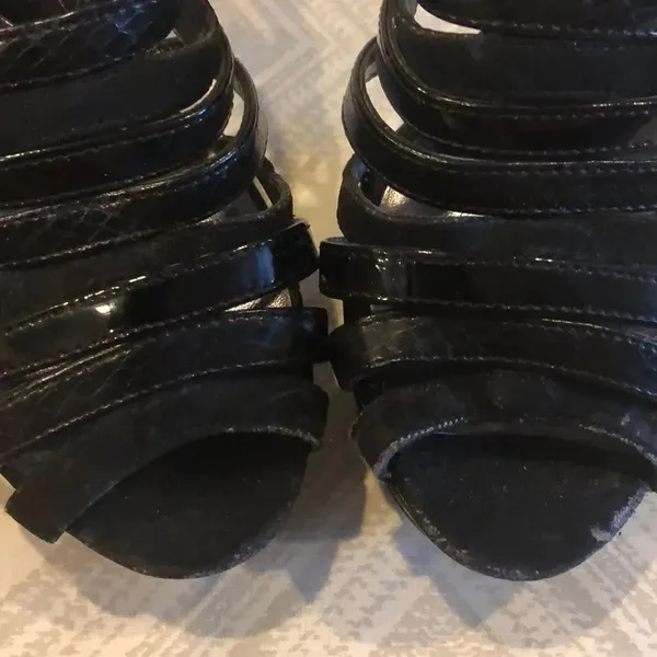 Charles David Black Platform Adjustable Sandals - Image 2