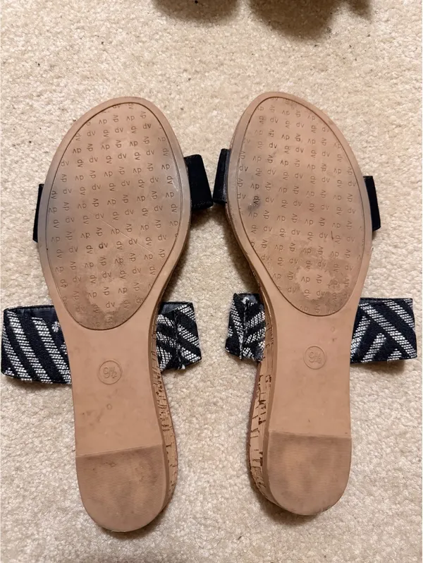 Women’s Black Strappy Sandals Size 9.5 - Image 2