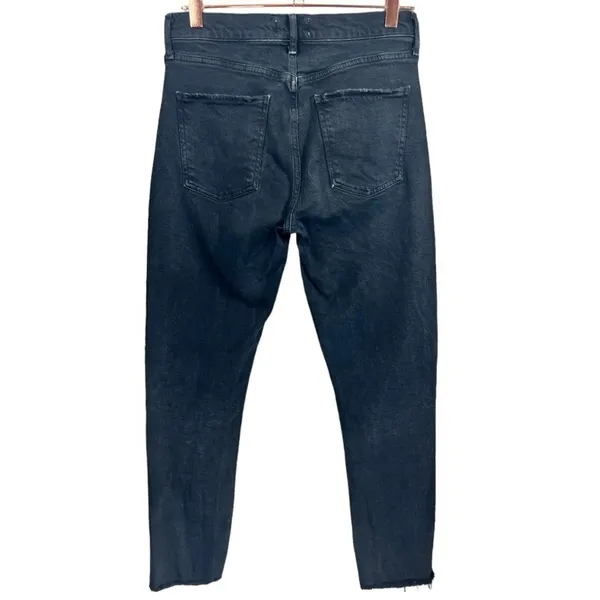 AGOLDE Toni‎ Mid Rise Straight Leg Jeans Black Distressed Hem Size 26 A133D-3002 - Image 5