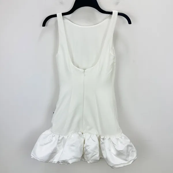 Lulus Superb Aura White Ruffled Drop Waist Mini Dress Bubble Hem Party XS NWT - Image 10