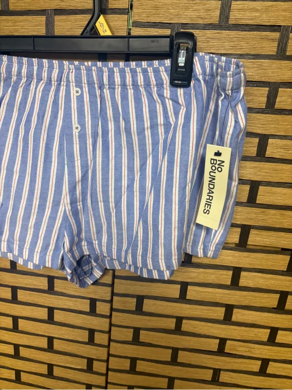 No boundaries blue stripe boxer sleep shorts size large - Image 2