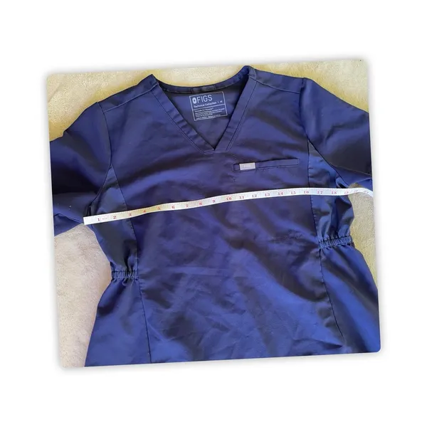 FIGS Technical Collection Navy Blue Scrub Top Womens Medium Stretch V Neck - Image 4