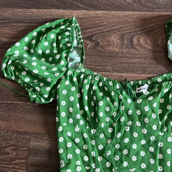 Reformation Green Floral Dress - Image 2