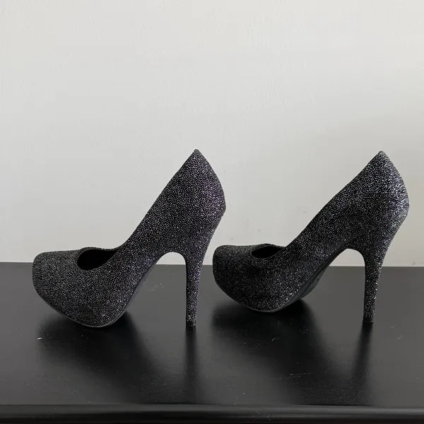 Mix No. 6 Black Sparkle Platform‎ Stilettos Sz 6.5 - Image 6