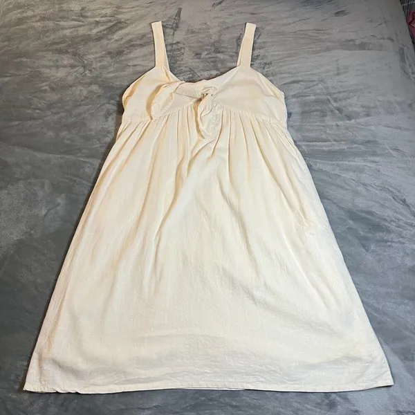 Who What Wear Linen Blend Strappy V-Neck Bow Tie A Line Dress Size XXL - Image 2