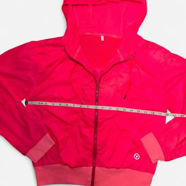 American Eagle Outfitters Neon Pink Lightweight Windbreaker Athletic Jacket - Image 4