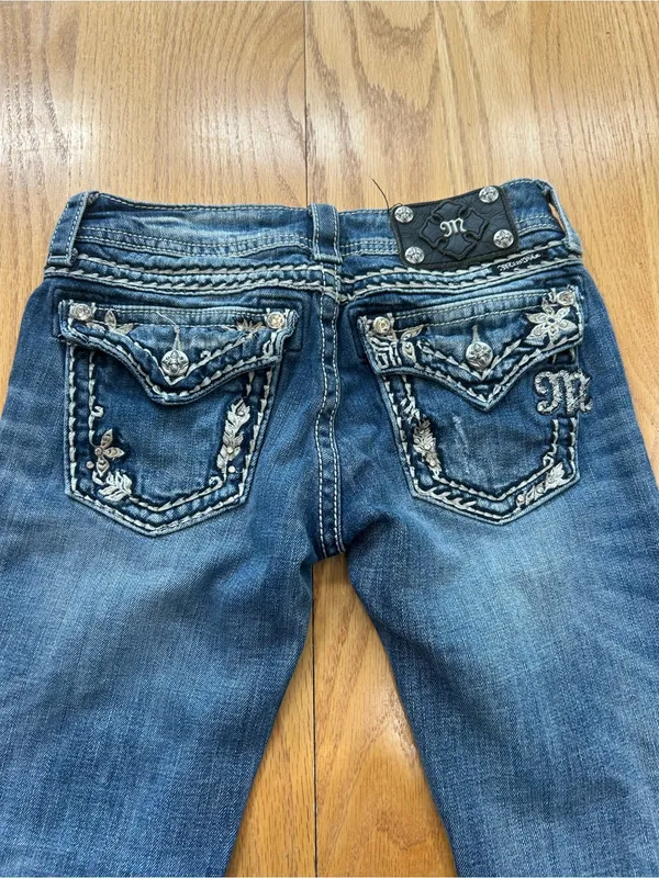 Miss Me Low Rise Skinny Jeans 26 x 33 JE5418S4L Medium Wash Blue Denim Y2K VTG - Image 10