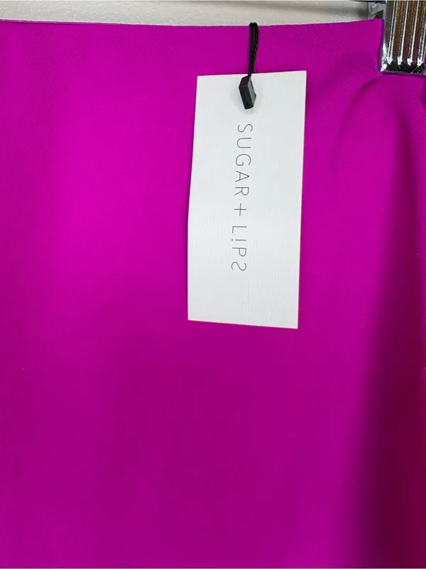 NWT Sugarlips Fuchsia Pink Strapless Ruffle Jumpsuit Size L - Image 5